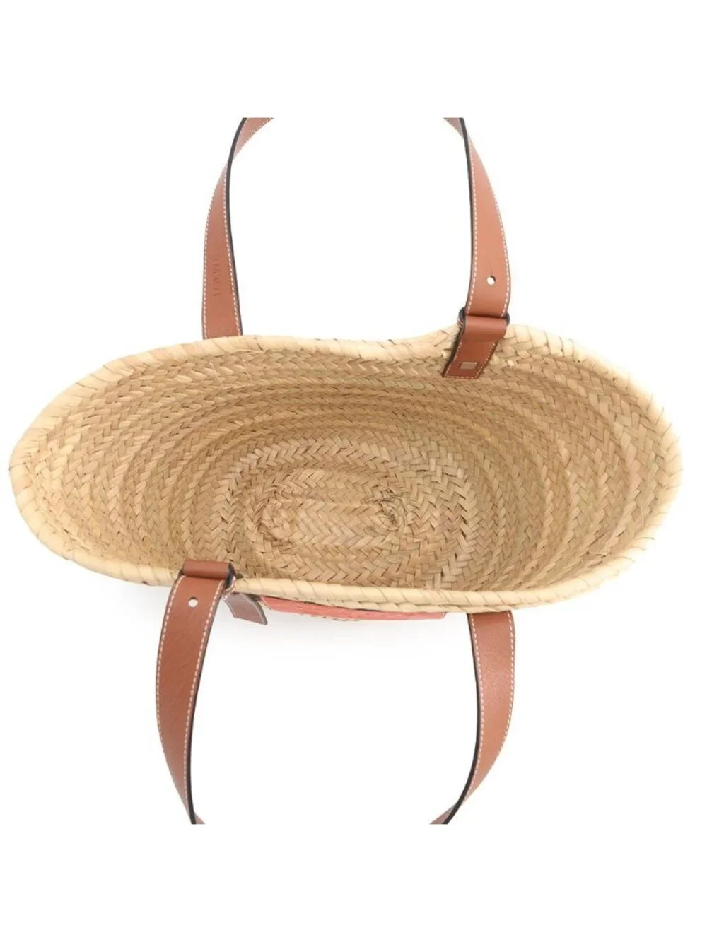 Loewe Tote Anagram Raffia Leather Basket
